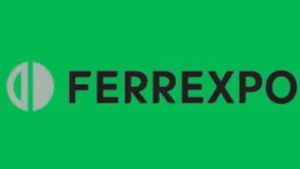 Логотип компанії Ferrexpo з круглим символом на зеленому фоні